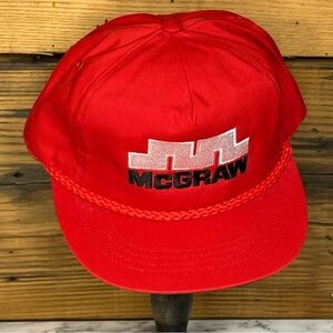 Vintage 1980s Red McGraw Trucker SnapBack Hat